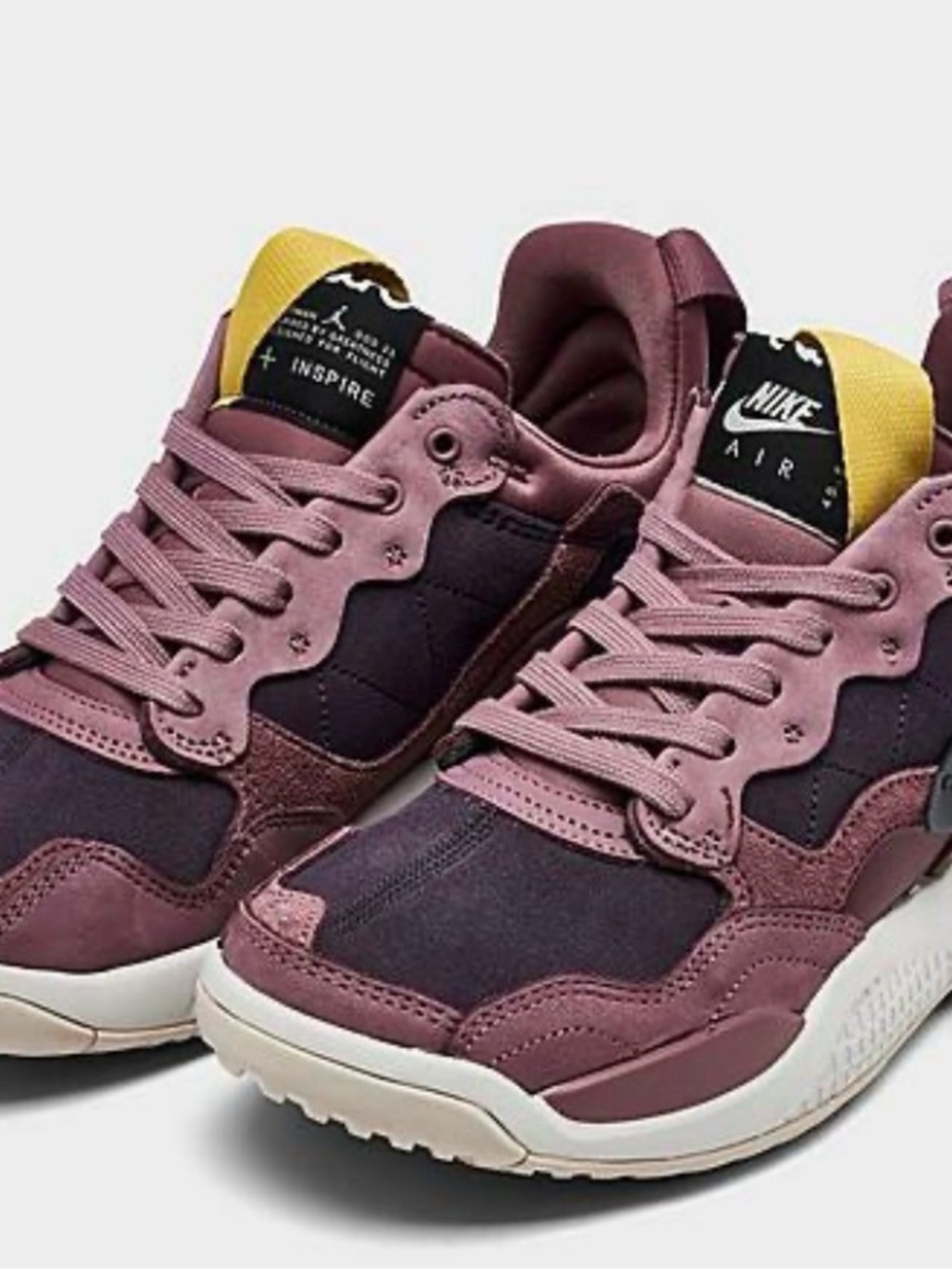 Nike Women’s Air Sneakers in Mauve Pink with Yellow Accents